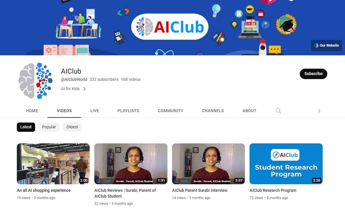 AI club youtube channel
